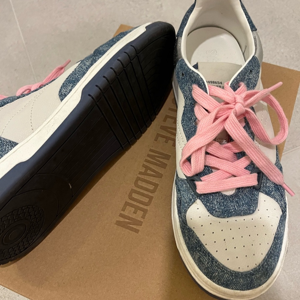 Steve Madden Blue and Pink Sneakers